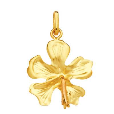 Yellow Gold Hibiscus Pendant - Rosatella