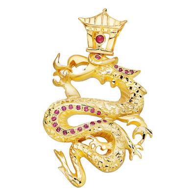 Pendentif Dragon Or Jaune 750 - Lumiosa