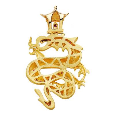 Pendentif Dragon Or Jaune 750 - Lumiosa
