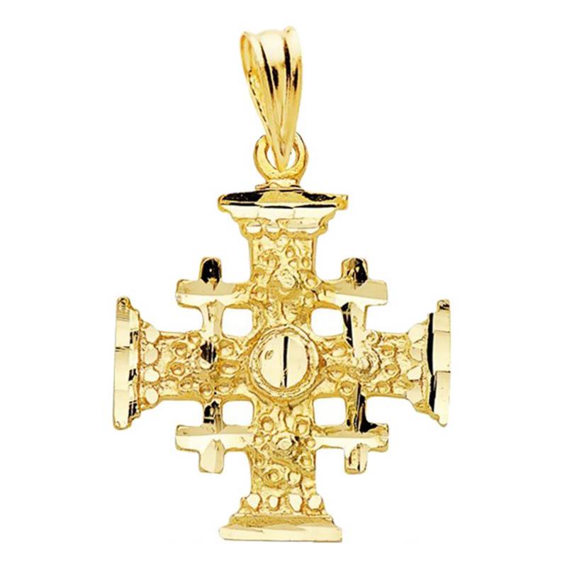 750/1000 Yellow Gold Jerusalem Cross, 17 x 17 mm - Lumiosa
