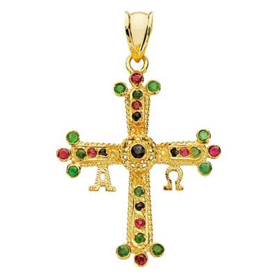 750/1000 Yellow Gold Covadonga Cross - Lumiosa