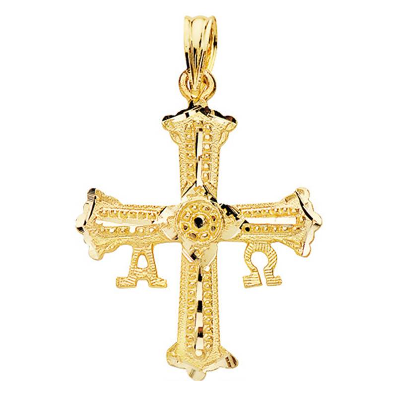 Small 750/1000 Yellow Gold Covadonga Cross, 24 mm Width - Lumiosa