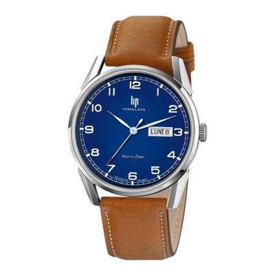 Montre Himalaya 40 Cuir Marron Jour Date 671705 - Lip