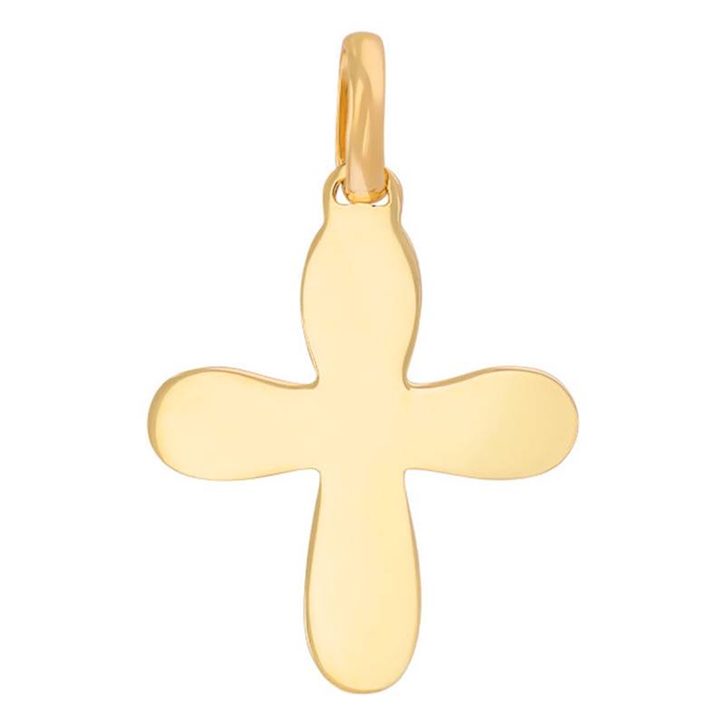 Yellow Gold 375 or 750 Rounded Baptism Cross Pendant - Rosatella