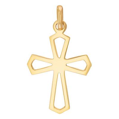 Yellow Gold 375 or 750 Open-Work Catholic Cross Pendant - Rosatella
