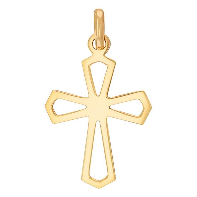 Yellow Gold 375 or 750 Open-Work Catholic Cross Pendant - Rosatella