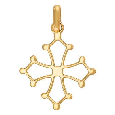 Yellow Gold 375 or 750 Occitan Cross Pendant - Rosatella