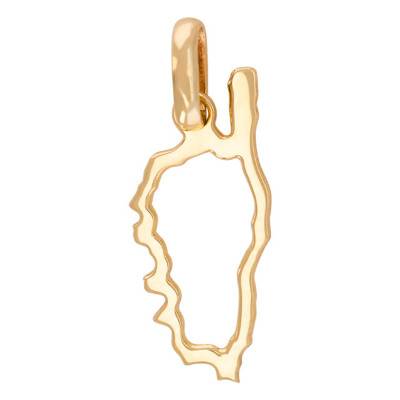 Yellow 375/1000 or 750/1000 Gold Open-Work Corsica Map Pendant - Rosatella