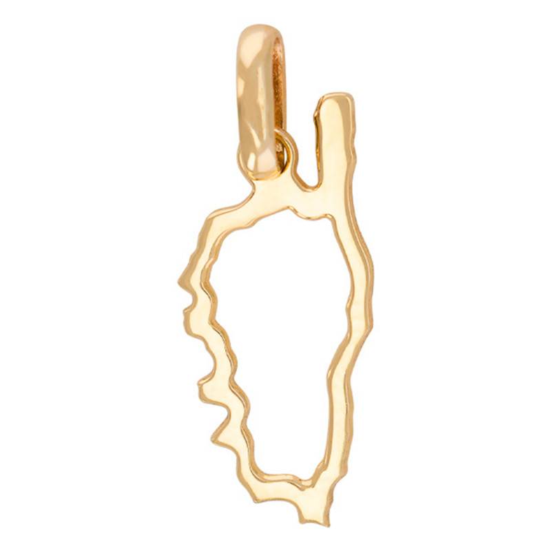 Yellow 375/1000 or 750/1000 Gold Open-Work Corsica Map Pendant - Rosatella
