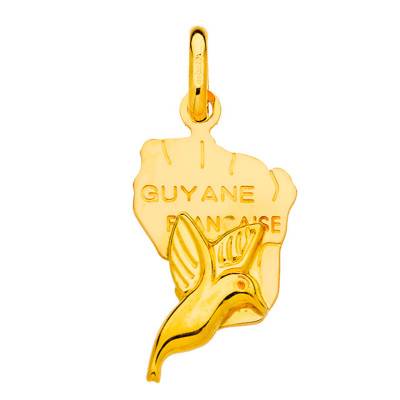 Pendentif Carte Guyane Avec Colibri - Rosatella
