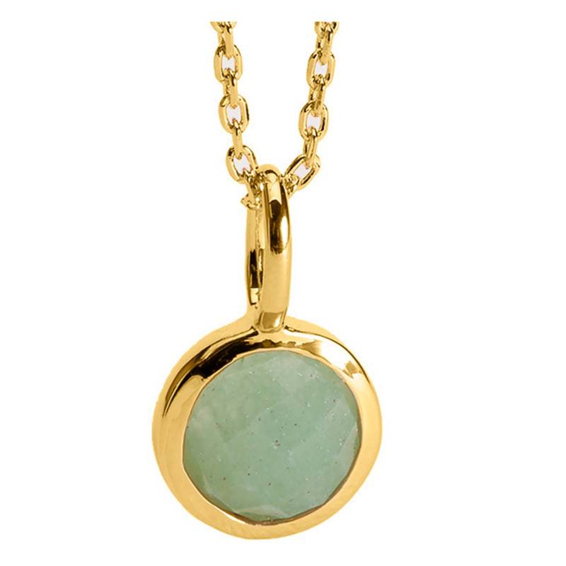 Lisa Yellow Gold-Plated & Aventurine Pendant - Ana & Cha