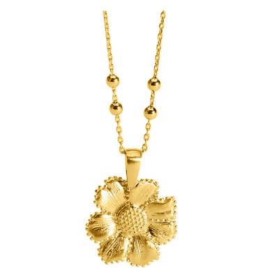 Yellow Gold-Plated Flora Flower Pendant - Ana & Cha