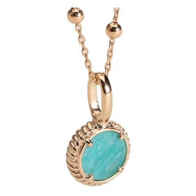 Charlie Yellow Gold-Plated & Amazonite Pendant - Ana & Cha