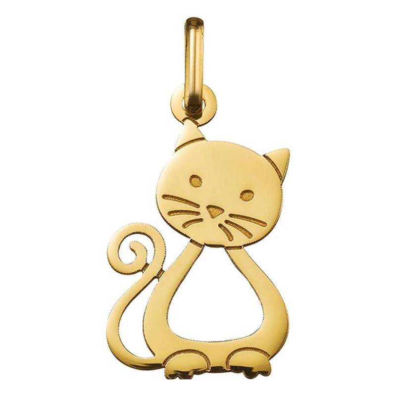 Openwork Cat Pendant in 750 Yellow Gold - Argyor