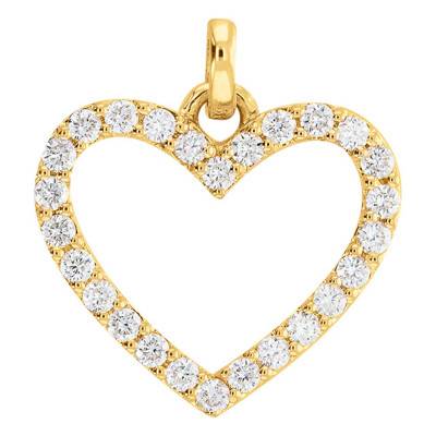 Pendentif Coeur Pavé Diamants & Or Jaune 750 - Juweel