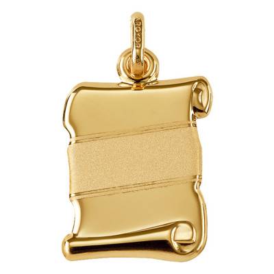 375/1000 or 750/1000 Yellow Gold Semi-Matte Scroll Pendant - Argyor