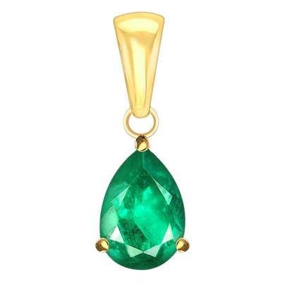 375 Yellow Gold & Emerald Pendant - Aurora