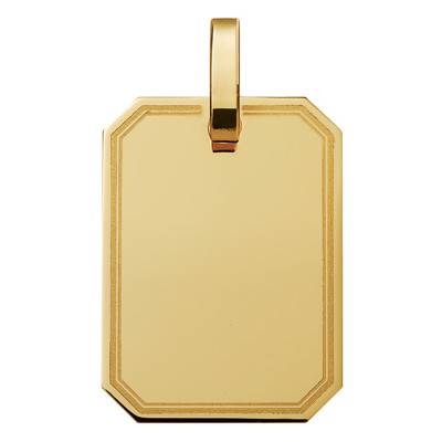 Pendentif à graver plaque rectangulaire Or Jaune 750 - Argyor