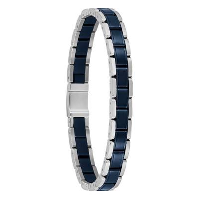 Two-Tone Steel Metal Links Essentials Bracelet, Adjustable Length 20 cm - 1580664 - Boss