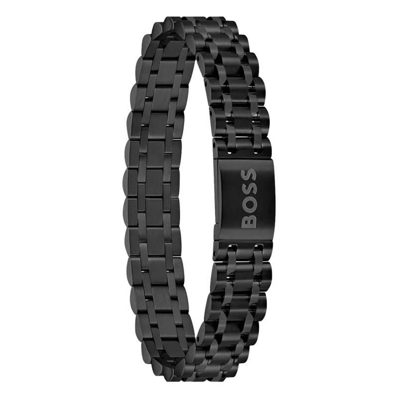Black Stainless Steel Owan Bracelet, Length 17.50 cm to 19 cm - 1580646 - Boss