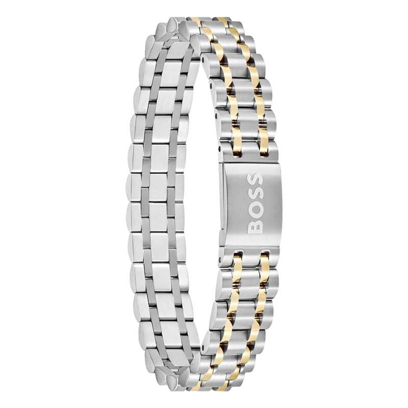 Two-Tone Steel Owan Bracelet, Length 17.50 cm to 19 cm - 1580647 - Boss