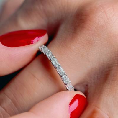 Alliance en Platine & Diamants 0,90 ct, Largeur 1,40 mm - Alliantine