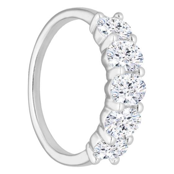 Bague Alliance Diamant Simulé 1,10 Ct - Or Blanc 14 Carats, Tailles 4 à 12 US, Personnalisable