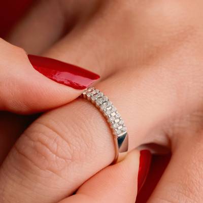 Alliance en Platine & Diamants 0,39 ct ou 0,81 ct, Largeur 1,95 mm ou 3,05 mm - Alliantine