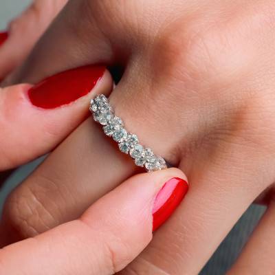 Alliance en Platine & Diamants 1,04 ct, Largeur 1,60 mm - Alliantine