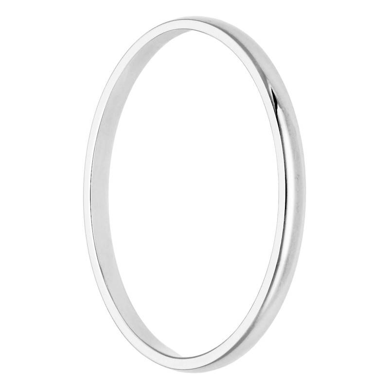 Standard 375 White Gold Demi-Jonc Wedding Ring, Width 1,50 mm - Amore