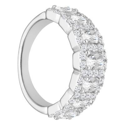 Alliance en Or Blanc 750 & Diamants Rectangulaires 2 ct, Largeur 2,95 mm - Alliantine