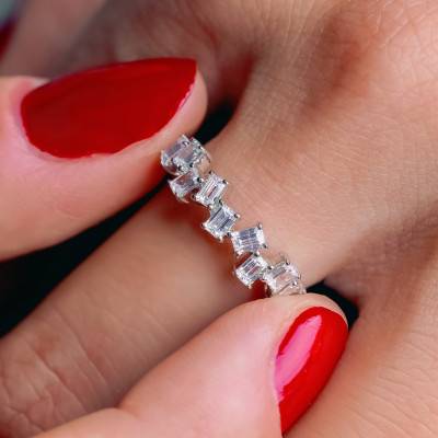 Alliance en Platine & Diamants 0,75 ct, Largeur 1,75 mm - Alliantine