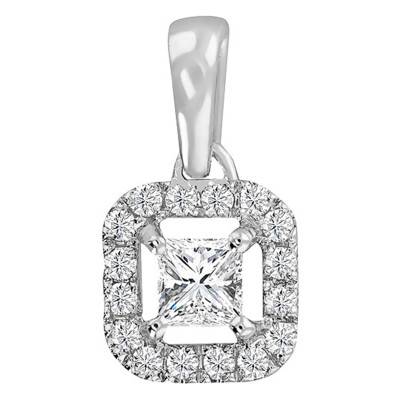 Pendentif cubique Or Blanc 750 diamants - Juweel