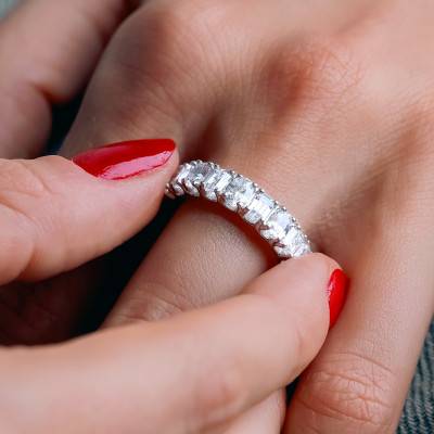 Alliance en Or Blanc 750 & Diamants 2,10 ct, Largeur 2,30 mm - Alliantine