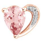 Pendentif Coeur Morganite Or Rose