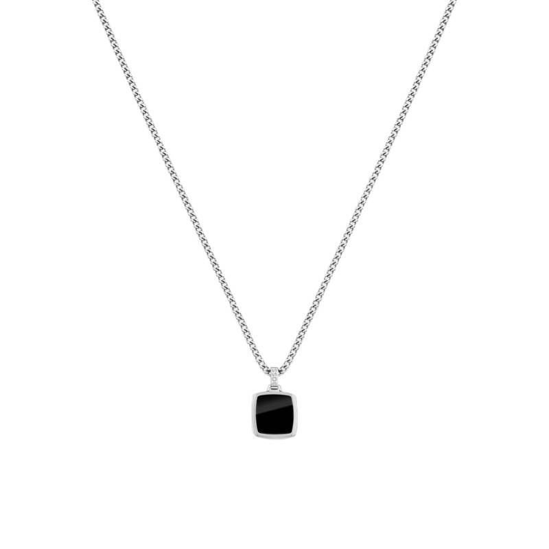 Odell Black Onyx & Steel Necklace, Length 56 cm - 1580648 - Boss
