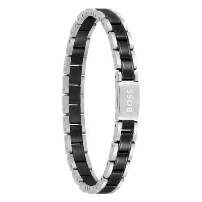 Two-Tone Steel Metal Links Essentials Bracelet, Length 20 cm - 1580665 - Boss