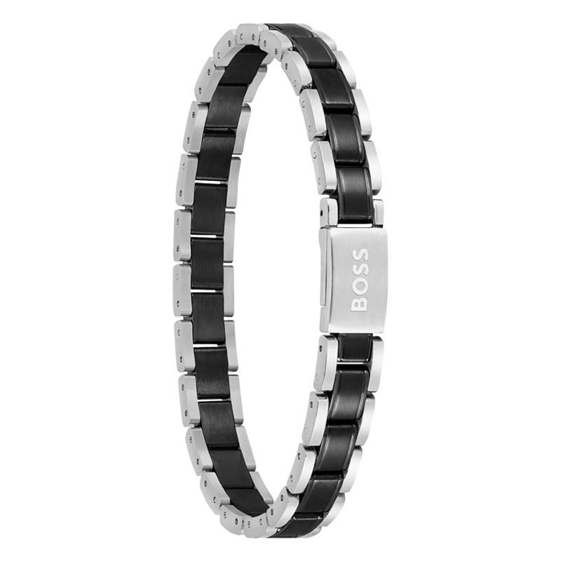 Two-Tone Steel Metal Links Essentials Bracelet, Length 20 cm - 1580665 - Boss