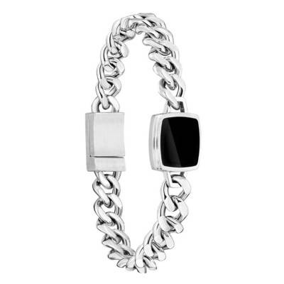 Bracelet Odell Onyx Noir & Acier, Longueur 19 cm - 1580650M - Boss