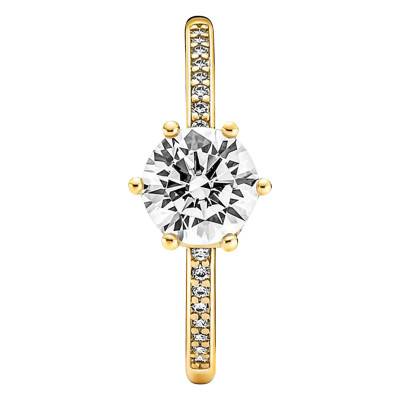 Bague Solitaire Couronne Scintillante Dorée - Pandora