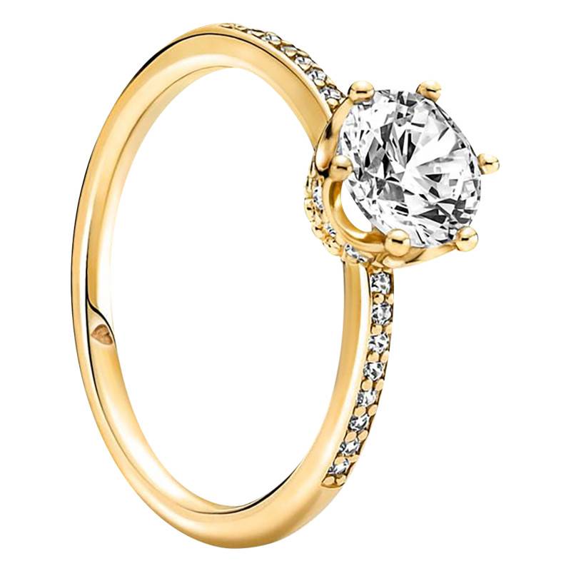 Gold Sparkling Crown Ring - Pandora