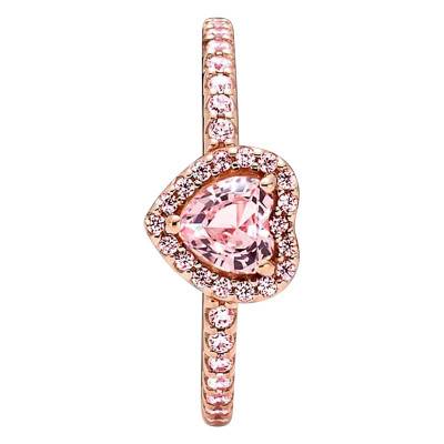 Rose Gold Sparkling Elevated Heart Ring - 188421C04 - Pandora