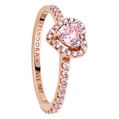 Bague Coeur Surélevé Scintillant en Dorée Rose - Pandora