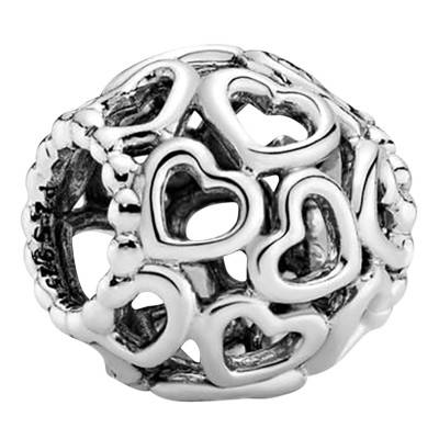Charm Parsemé de Coeurs en Argent 925 - Pandora