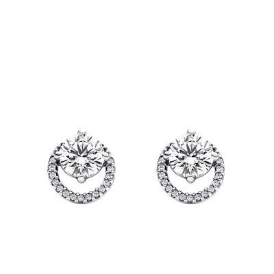 925 Silver Sparkling Round Stud Earrings - Pandora