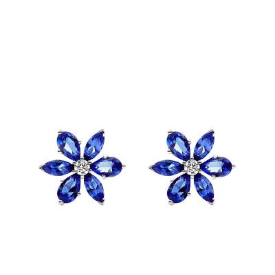 Boucles d'Oreilles Herbier Bleu Scintillant en Argent 925 - Pandora