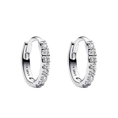 Sparkling Wraparound 925 Silver Hoop Earrings - Pandora