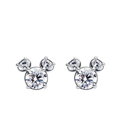 Sparkling 925/1000 Silver Disney Mickey and Minnie Stud Earrings - Pandora