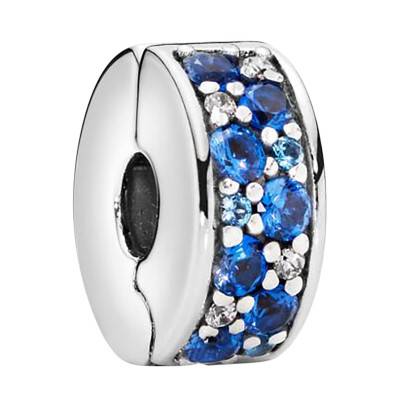 925/1000 Silver & Blue Stone Clip Charm - Pandora