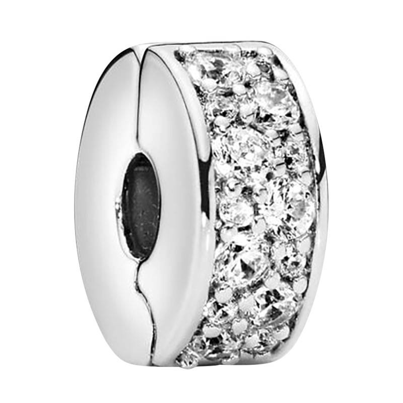 Clip 925 Silver & White Stone Charm - Pandora
